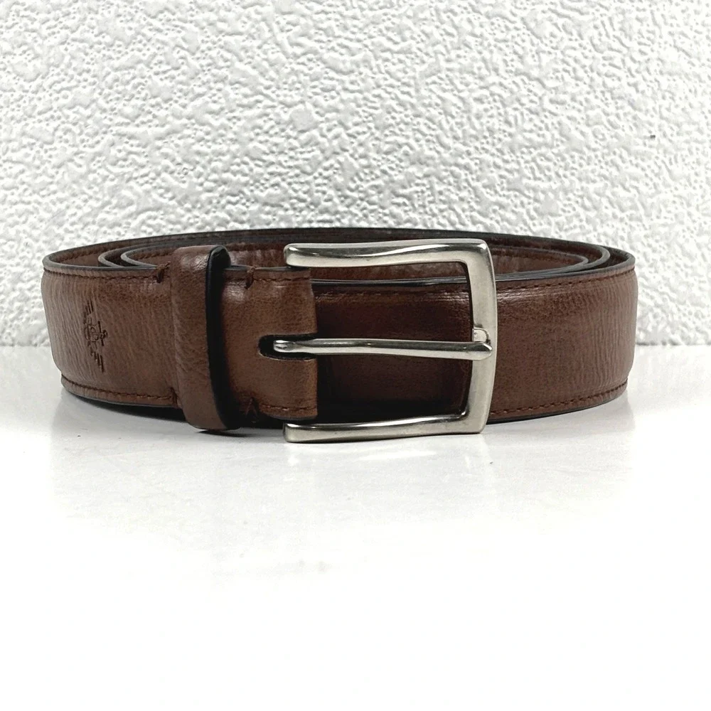 Dockers Belt Mens‎ 2X 46-48 Brown Synthetic Leather Silver Buckle 17DK120Z02